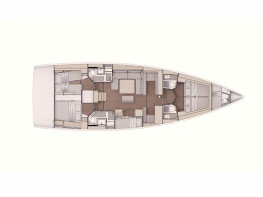 Sailboat  Dufour 530 Grand Large Atua Planimetria della barca