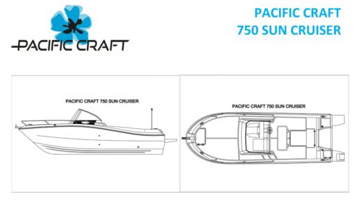 Motorboat Pacific Craft 750 Sun Cruiser Plano del barco