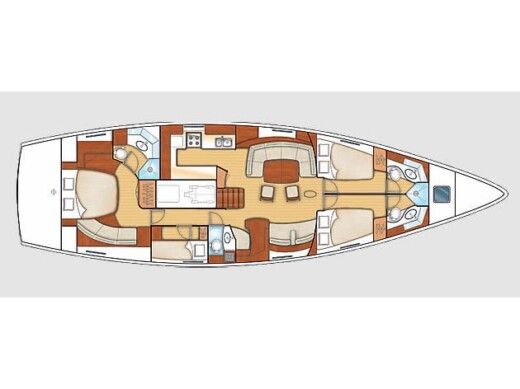 Sailboat  Beneteau 57 Boat layout