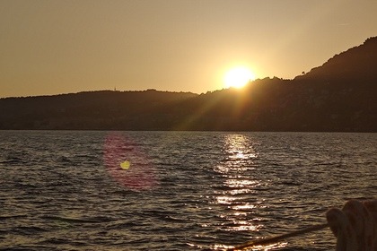 Sunset and diner in the bay