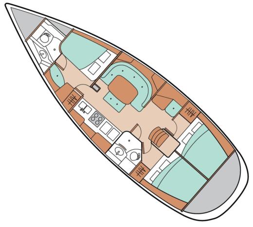 Sailboat Beneteau Oceanis 400 Boat layout