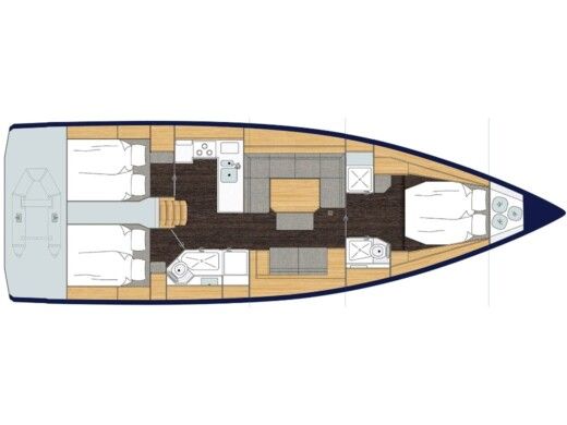 Sailboat  Bavaria C45 Plan du bateau