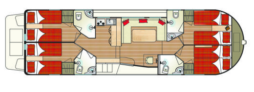 Houseboat Rendez vous fantasia Tip Top Plus Plan du bateau