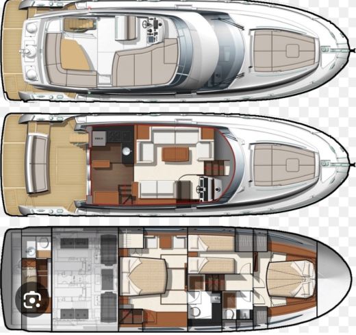 Motorboat Jeanneau PRESTIGE 500 Planimetria della barca