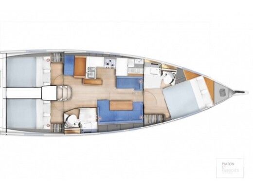 Sailboat Jeanneau Sun Odyssey 410 Σχέδιο κάτοψης σκάφους