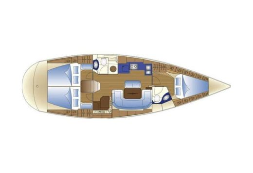 Sailboat Bavaria 42 Boat layout