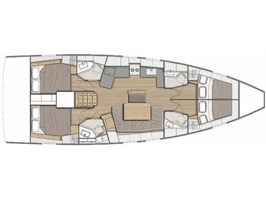 Sailboat  Oceanis 46.1 Plattegrond van de boot