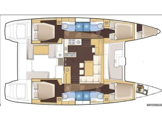 Catamaran  Lagoon 450F Plan du bateau
