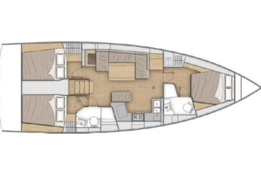 Sailboat Beneteau Oceanis 40.1 Plattegrond van de boot
