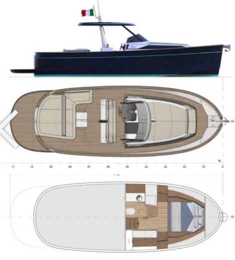 Motorboat Apreamare 35 Boot Grundriss