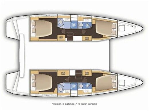 Catamaran  Lagoon 42 A/C & GEN. Boat design plan