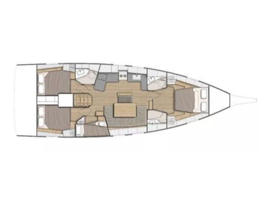 Sailboat  Oceanis 46.1 (bunk cab) Boat layout