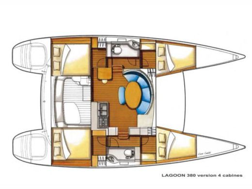 Catamaran Lagoon 380 Plan du bateau