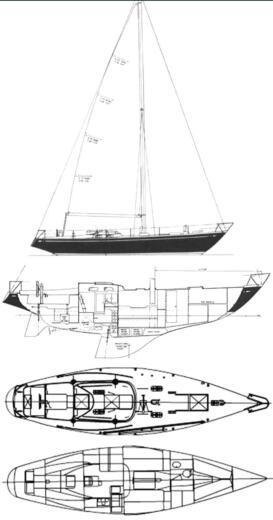 Sailboat Swan 43 Boat layout