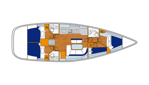 Sailboat Beneteau Oceanis Clipper 473 Boot Grundriss