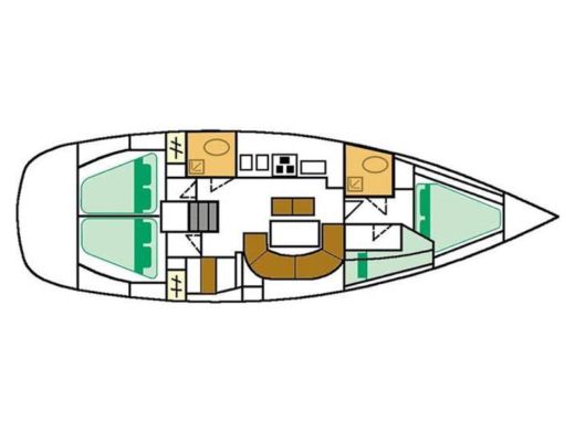 Sailboat BENETEAU OCEANIS 411 Planimetria della barca