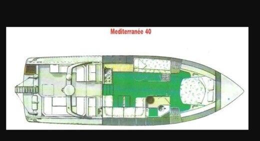 Motorboat Cranchi Mediterranee 41 boat plan