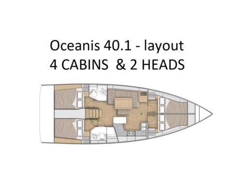 Sailboat  Oceanis 40.1 - 4D cab Boat design plan