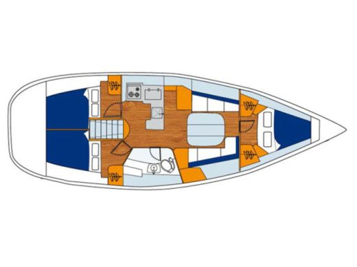 Sailboat BENETEAU Oceanis 373 Clipper Planimetria della barca