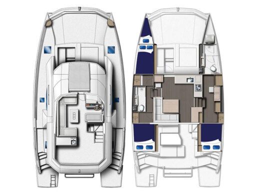 Sailboat  Moorings 433 PC Plano del barco