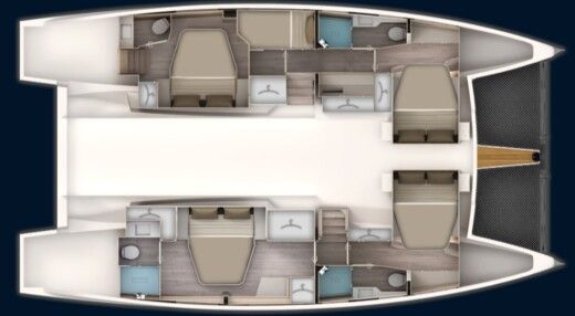 Catamaran Aventura 45 Planta da embarcação