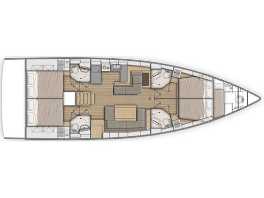 Sailboat Beneteau Oceanis 51.1 Plano del barco