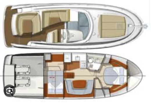 Motorboat Jeanneau Prestige 38 s Boat layout