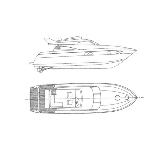 Motor Yacht Fairline 55 Squadron Σχέδιο κάτοψης σκάφους