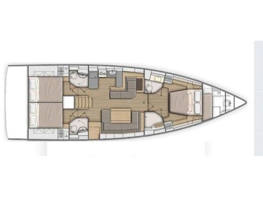 Sailboat Beneteau Oceanis 51.1 - 3 cabins / owner's version Boat design plan