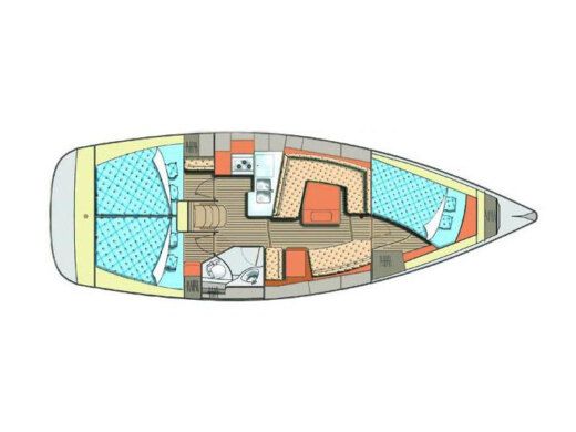 Sailboat ELAN 384 Impression Boot Grundriss