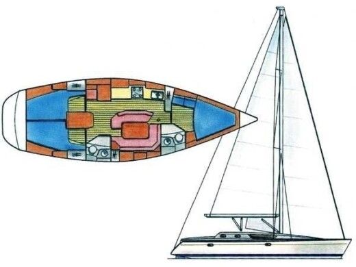 Sailboat Jeanneau Sun Odyssey 42.2 Plan du bateau