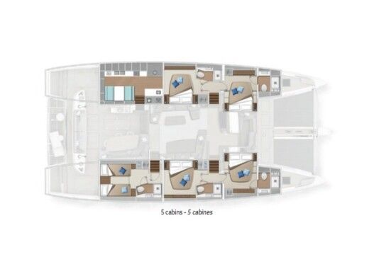 Catamaran Lagoon Lagoon Sixty 5 Plattegrond van de boot