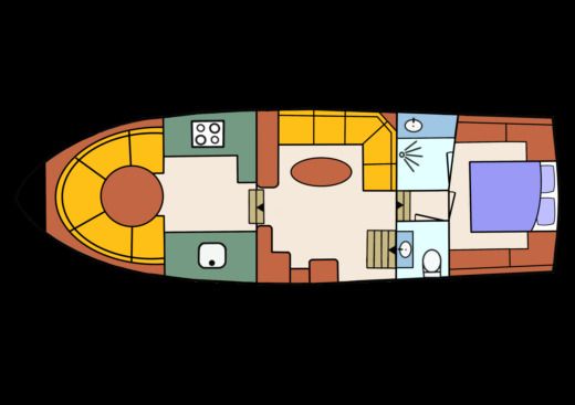 Houseboat Iris Elite Valk 1160 Boat layout