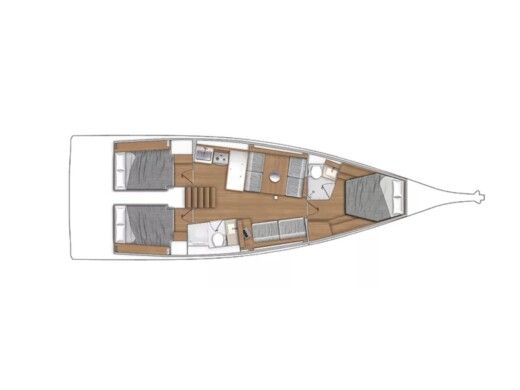 Sailboat  First 44 Plattegrond van de boot