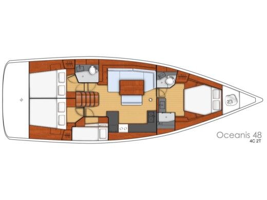 Sailboat Beneteau Oceanis 48 Boat layout