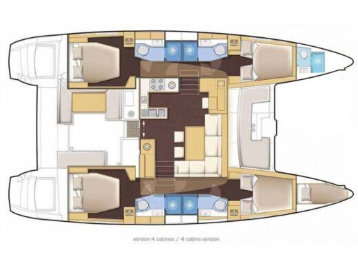 Catamaran Lagoon Lagoon 46 Boot Grundriss