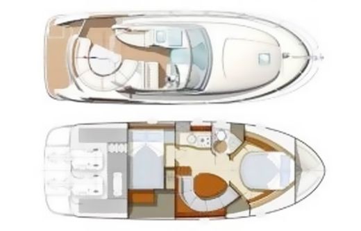 Motorboat Jeanneau PRESTIGE 34 Plattegrond van de boot