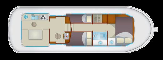 Houseboat Pénichettes® P1107W Classique Plan du bateau