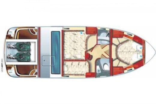 Motorboat Lisail Dubrovnik Galeon 330 Fly Boat layout