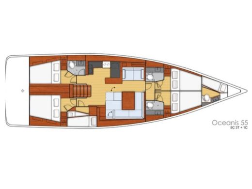 Sailboat Beneteau Oceanis 55 boat plan