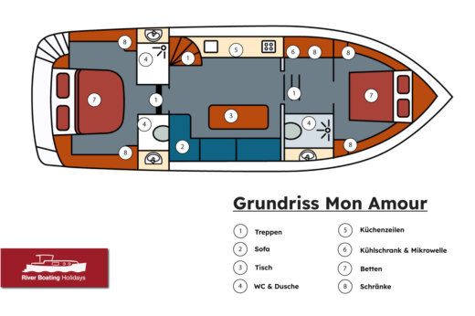 Motor Yacht Gruno 35 Classic EXCELLENT Mon Amour Boot Grundriss