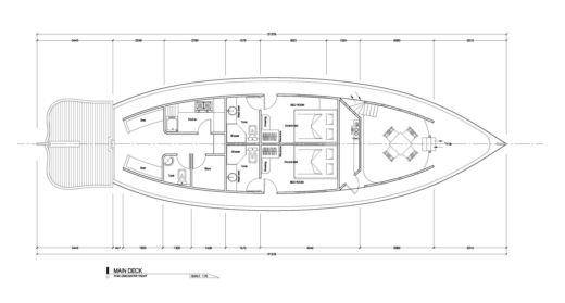Gulet Dhoni 4 pax Boat layout