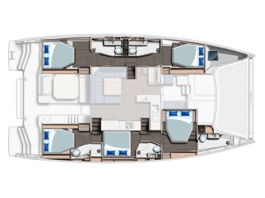 Catamaran  Leopard 50 Boat layout