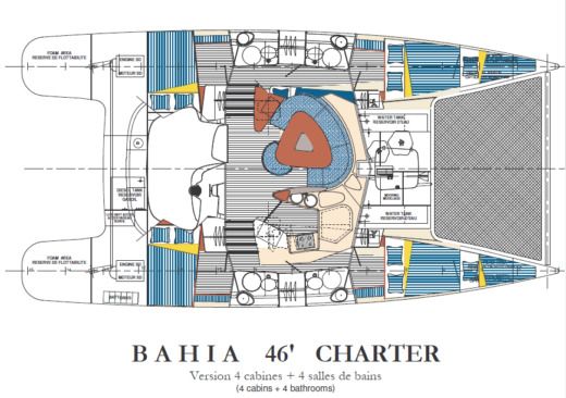 Catamaran Fountaine Pajot Bahia 46 Boot Grundriss