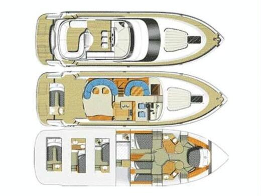 Motorboat Fairline SQUADRON 55 Plano del barco
