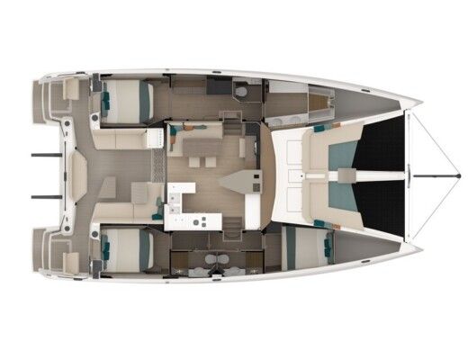 Catamaran  Nautitech 48 Open boat plan