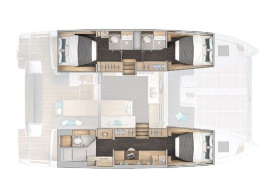 Catamaran  Lagoon 43 - OWNER VERSION Plattegrond van de boot