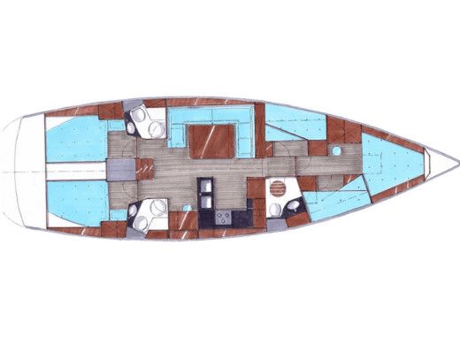 Sailboat  Bavaria 51 Cruiser Boat layout