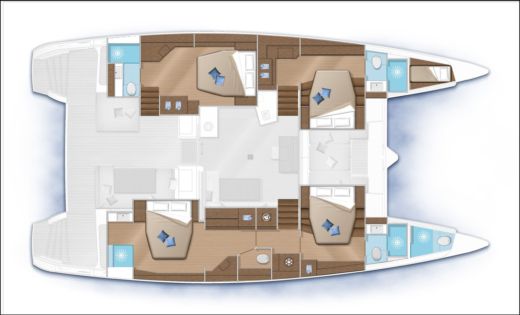 Catamaran Lagoon Lagoon 52F Planimetria della barca