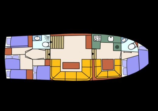 Houseboat Kimberly Mistral 1450 Boat layout